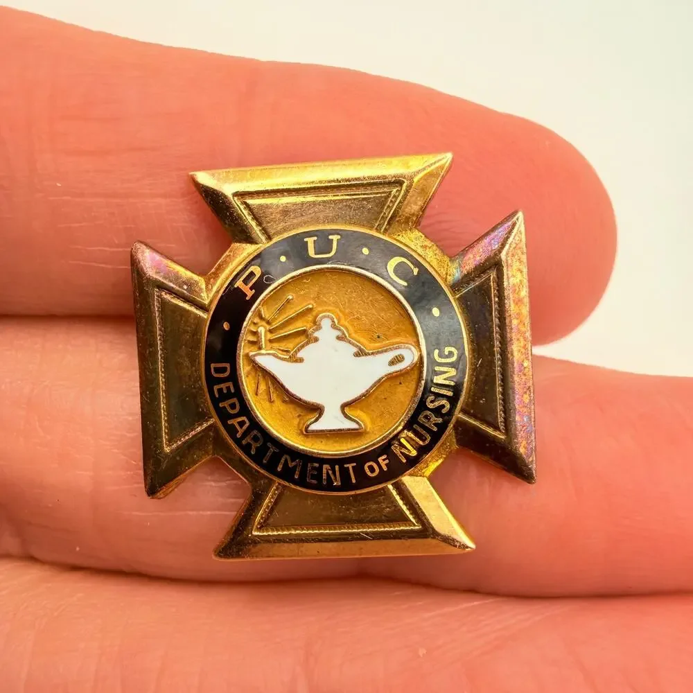 Vtg 10K Gold Filled J.O. Pollack & Co. Nursing Pin PUC Deptartment of Nursing